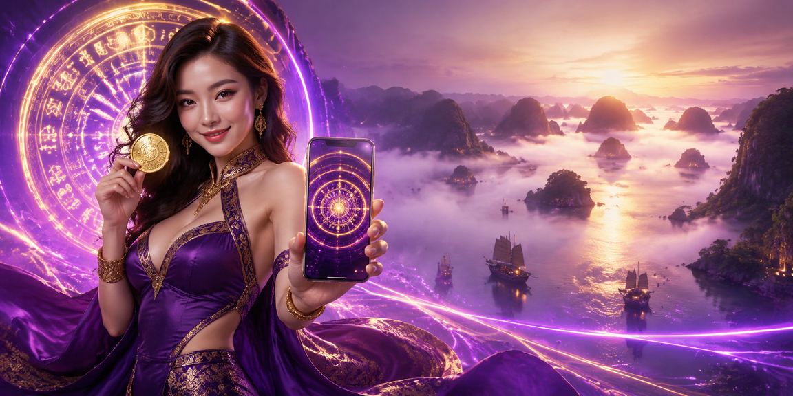 Trải nghiệm casino trực tuyến trên điện thoại tại Hạ Long Bay về đêm với ánh đèn neon rực rỡ